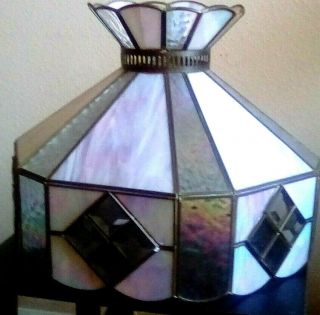 Vintage Tiffany Style Stained Glass Lamp Shade Large 13 " X 16 "