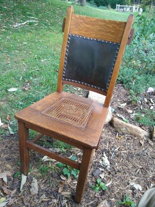 Antique Mission/craftsman/arts & Crafts Oak Rabbit Ear Side Chair,  W/sticker