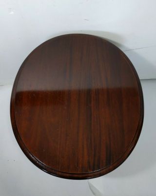 Vintage Round Oval Queen Anne End Table Mahogany Wood 2