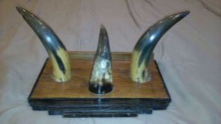 Antique Art Deco Hat/coat Rack With Horns Western Style