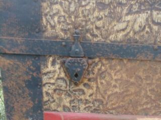 Antique 1800 ' s Dome Top Steamer Trunk Wood Pressed Tin Embossed - Child ' s 3