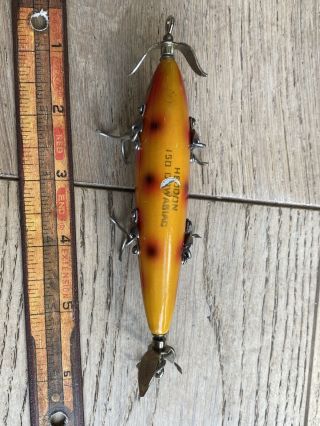VINTAGE HEDDON 150 MINNOW FISHING LURE Orange SPOT BAIT Dowagiac 3