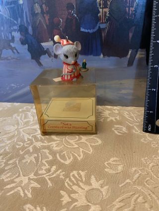Rare Vintage Enesco Mouse Christmas Ornaments Not A Creature Was Stirring W/box