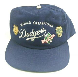 Rare 1988 Los Angeles Dodgers World Series Champions Vtg Snapback Hat W/mlb Logo