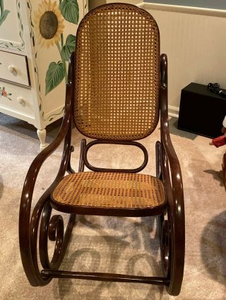 Thonet Style Bentwood And Cane Rocker.