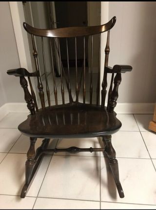 Dark Wood Vintage Rocking Chair.  Nichols & Stone Co.  1970’s Vintage.  Pre - Owned.