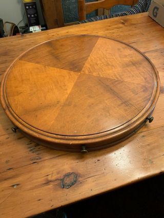 Vintage Baker Furniture Milling Road 21 " Maple Lazy Susan Made In Italy