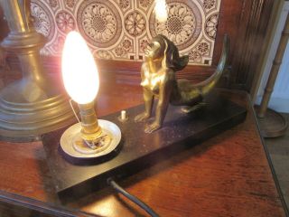 French Art Deco Marble Based Table Lamp Mood Light Mermaid Antique Lights Lamps