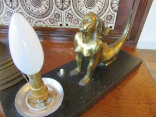 French Art Deco Marble based Table Lamp mood light mermaid antique lights lamps 3