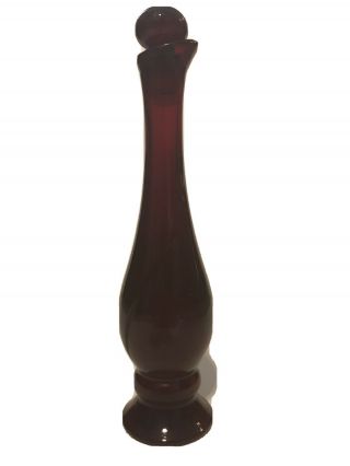 Vintage Avon Ruby Bud Vase Rapture Cologne Bottle Red Empty 3 Oz.