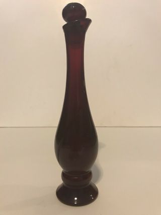 Vintage Avon Ruby Bud Vase Rapture Cologne Bottle Red Empty 3 oz. 2
