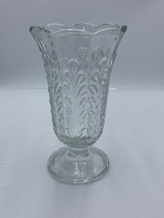 Vintage E.  O.  Brody Co Large Clear Glass Flower Vase 9 " M5200 Cleveland,  Ohio