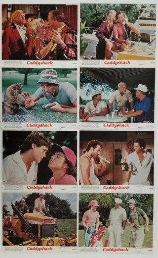 Vintage Rare 1980 Caddyshack Color Movie Stills Photos Set Of 8 Bill Murray Golf