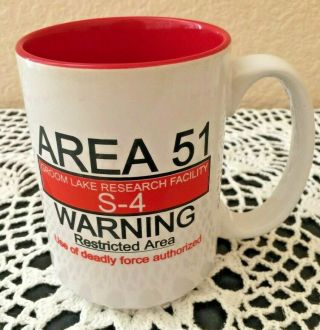 Area 51 Groom Lake Research Facility S - 4 Warning Restricted Area Coffee Mug Cup
