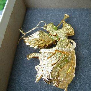 Danbury 1999 Gold Christmas Ornament Millennium Angel 23k Gold - Plated