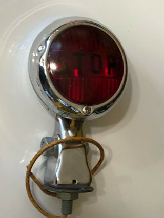 Vintage Ntd 402 3 - 1/4 " Red Stop Light Glass Old Truck Car Motorcycle Auto