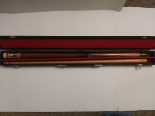 Rich Q Pool Cue With Wood Inlay Vintage 2 Piece Pool Cue