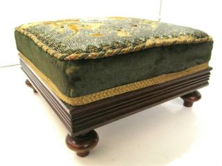 Antique Victorian Low Footstool / Gout Footstool / Stool