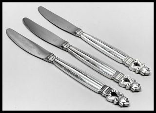 Vintage Georg Jensen Acorn Pattern Sterling Silver Knives