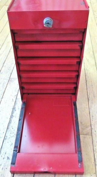 Vintage Snap - On No.  Kr 278 Side Hanging 5 Draw Tool Box W/ Locking Front