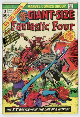 Giant - Size Fantastic Four 3 Nm - 9.  2 Ow/white Pages Marvel 1974