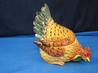 Vintage Fitz And Floyd Country Gourmet Rooster Chicken Cookie Jar