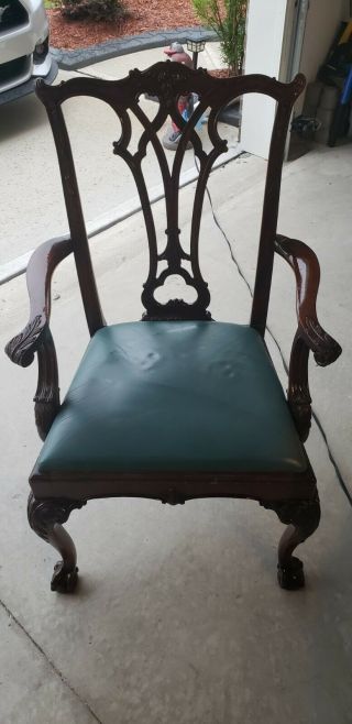 Vintage Mahogany Chippendale Ball & Claw Chair