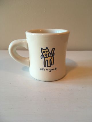 Life Is Good Coffee Mug Cup 10 Oz Dog With Newspaper