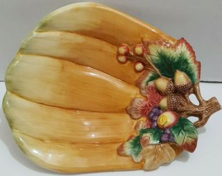 Fitz And Floyd Classics Acorn Decorative Bowl Candy Plate Holiday