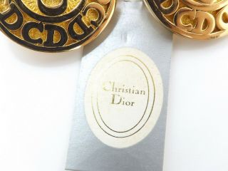 Christian Dior Vintage NWT Gold Tone Round CD Logo Clip - On Earrings 2