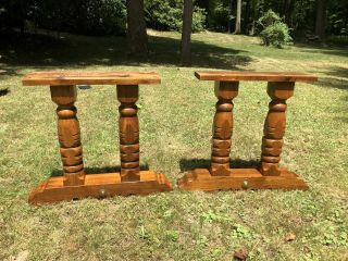 Vintage Kincaid Solid Wood Trestle Dining Table Legs.  Rustic Large Usa