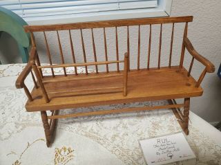 1993 Signed Lamar Ruhl Hand Carved Miniature Rocking Chair