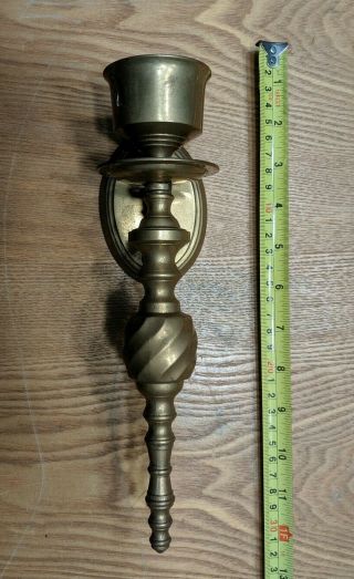 Vintage Solid Brass Candle Holder Wall Sconce Mount Pier 1 Imports Heavy India