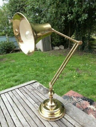 Lovely Unusual Vintage Adjustable Brass Desk Lamp