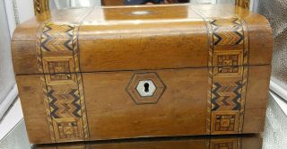 Antique Tunbridge Ware Wooden Box.