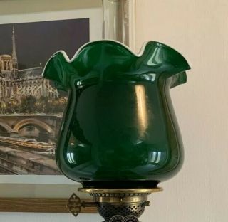 Racing Green Oil Lamp Glass Shade