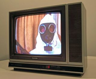 Toshiba Blackstripe Vintage Television Set 1987 13 " Color Tv Cf - 316 W/ Remote