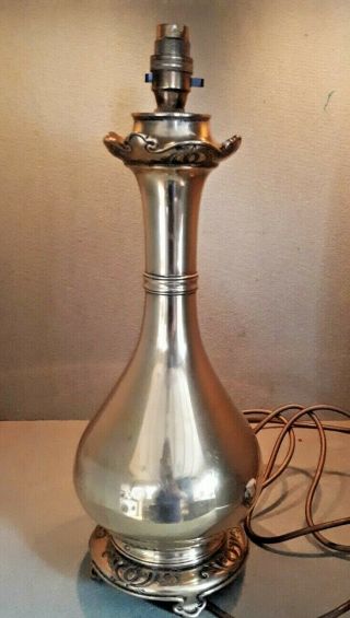 Antique Solid Brass Art Nouveau Electric Table Lamp 46 Cms Tall