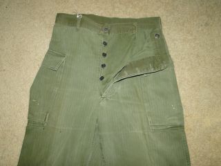 Vintage 40s Wwii Usmc Us Marine Corps Hbt Herringbone Trousers Pant 31 X 32