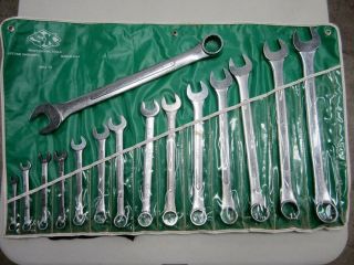 Vintage Sk Tools 15pc Sae Combination Wrench Set 1714 Made In Usa