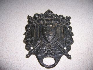 Vintage 4 " Bronze - Plated Metal Medieval Coat Of Arms Wall Plaque