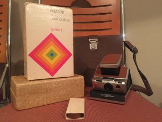 Vintage Polaroid Sx - 70 Alpha 1 Camera With Strap In Leather Case -