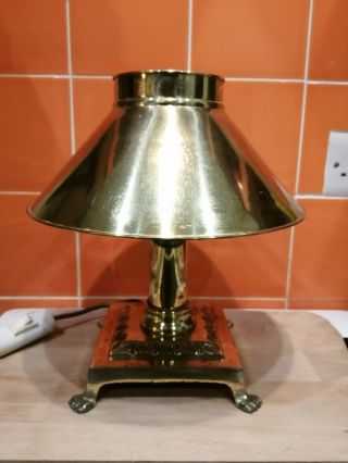 Brass Paris Istanbul Orient Express Brass Table Lamp W/ Lion Feet Base