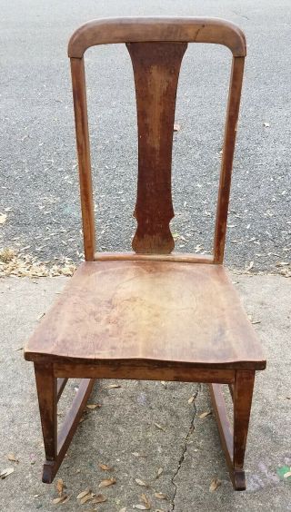 The Ford & Johnson Co.  Chicago Wooden Mission Sewing Rocker - Oak - Low Seat - No Arms