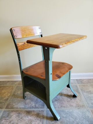 Vintage Child/student Metal Elementary School Desk Chair Mid Century