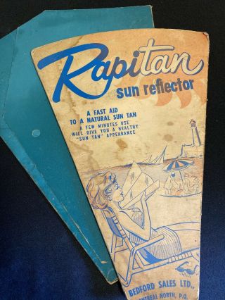 Vintage Suntan Sun Tanning Reflector Folding Fold Up Foil Rapitan Tanner