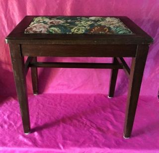 Antique Vintage Mahogany Wood Bench,  Piano Stool Seat -