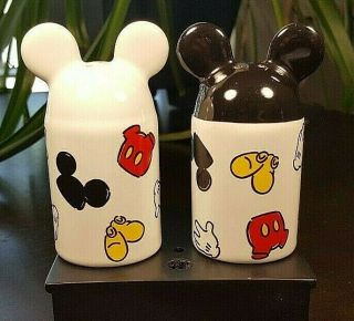 Vintage Mickey Mouse Disney Salt & Pepper Shakers Set Cond W/ Plugs