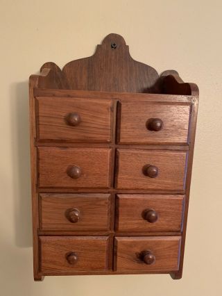 Vintage Wooden Spice Cabinet 8 Drawer