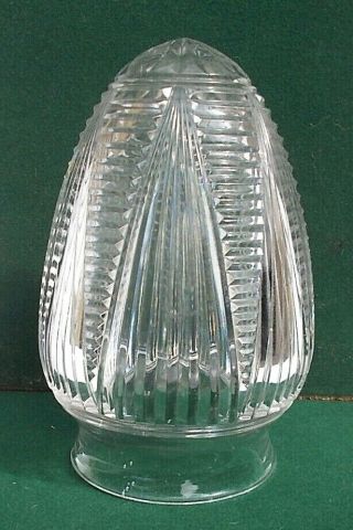 A Very Fine Art Deco Period Hand Cut Crystal Table Lamp Globe.